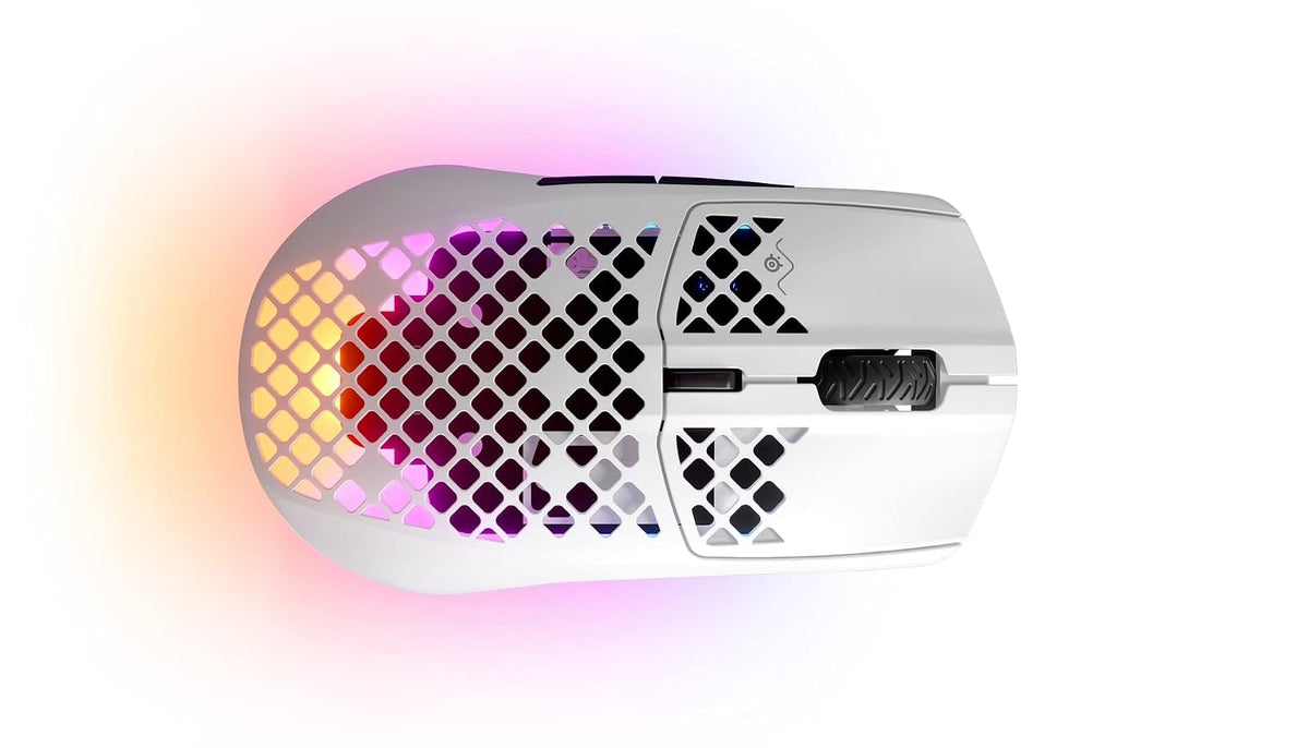 SteelSeries Aerox 3 Wireless - Mouse para Juegos Holey RGB - Diseño Ultraligero Resistente al Agua - Sensor óptico de Aire TrueMove de 18 K dpi