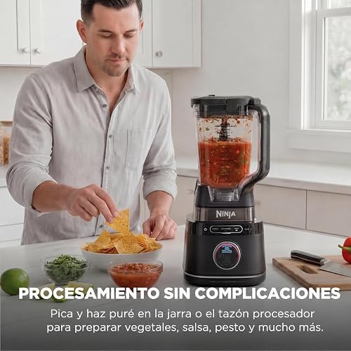 Ninja Detect Pro Sistema de Cocina 1800W Plata TB401LAA | Ajusta Velocidad Solo | Jarra + Procesador + Vaso Personal | 1800W | 1 Toque