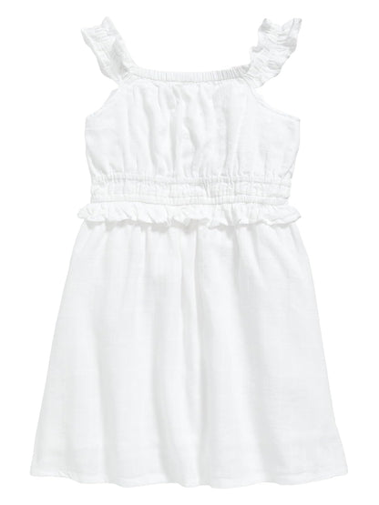 Old Navy 539901-0005T Vestido, Bebé-Niñas, Blanco, 5 Años
