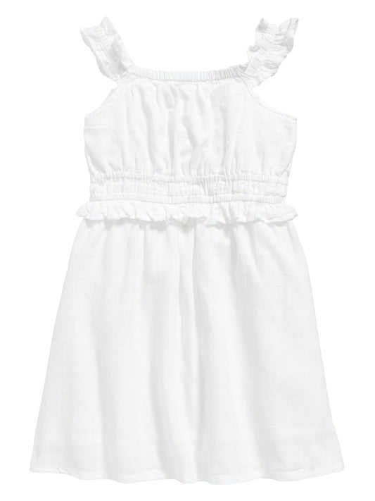Old Navy 539901-0005T Vestido, Bebé-Niñas, Blanco, 5 Años