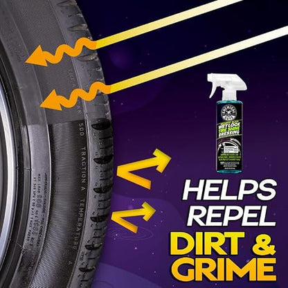 Chemical Guys Galactic Black Wet Look Tire Shine Dressing, para un Nuevo Nivel de Brillo y Profundidad de Negro, Seguro para Automóviles, Camiones, Motocicletas, vehículos recreativos y más, 473 ml