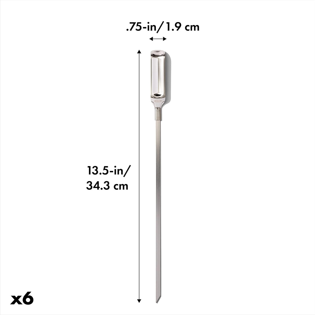 OXO Good Grips - Juego de 6 brochetas para Asar de Acero Inoxidable
