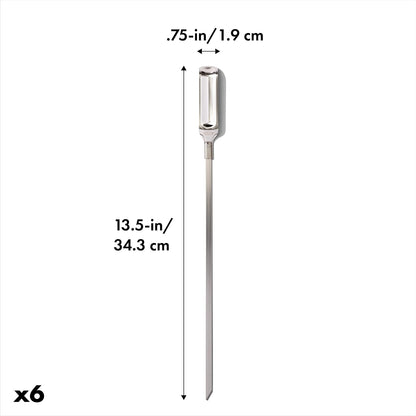 OXO Good Grips - Juego de 6 brochetas para Asar de Acero Inoxidable