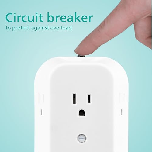 Philips, Multicontacto De Pared De 6 Salidas con Accesos Laterales E Interruptor De Voltaje Reseteable con Conexión A Tierra, Perfecto para Cargar Teléfonos Móviles, Blanco, 1 Unidad, SPS1460WA/37