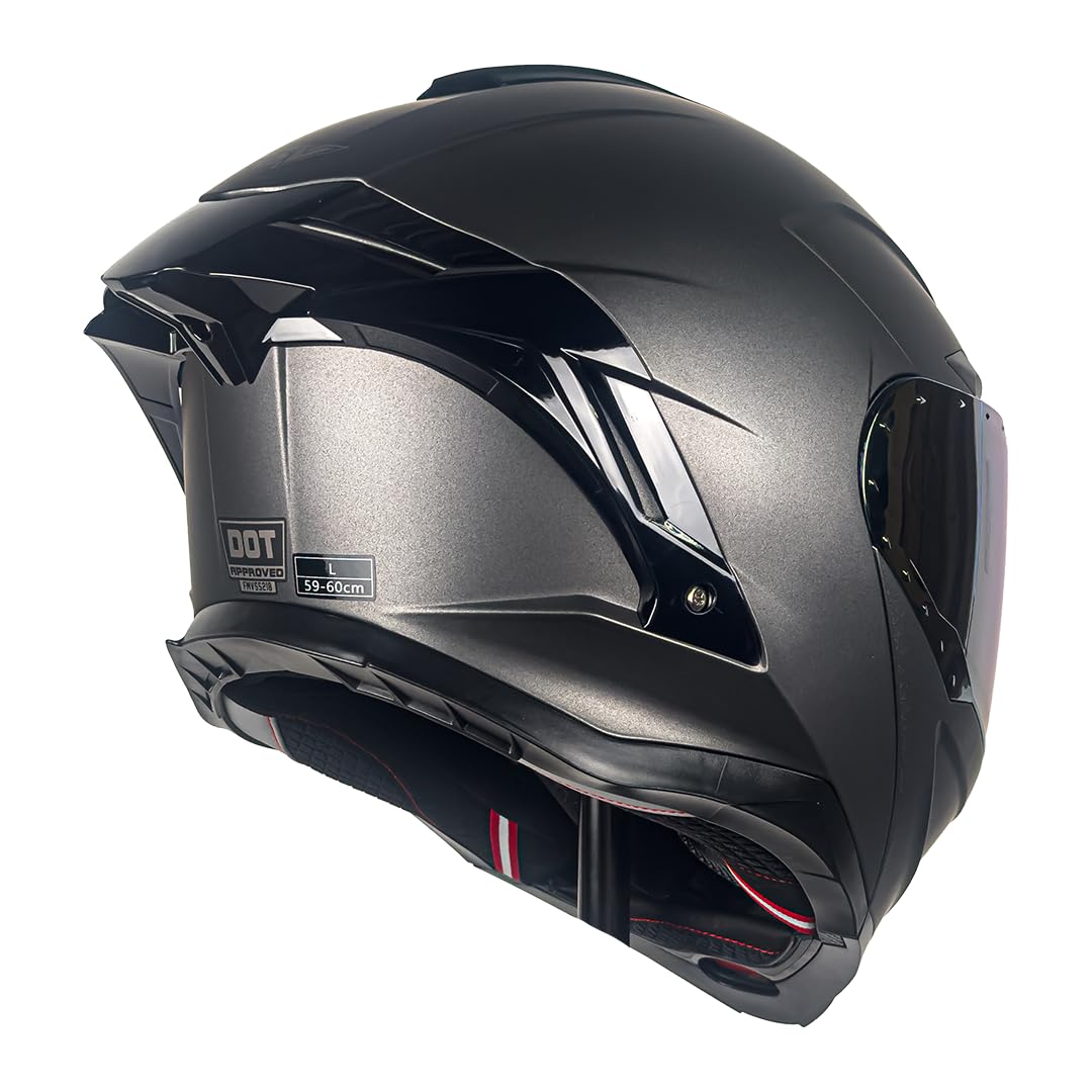 KOV Casco Apolo Gris Mate para Moto ABATIBLE Certificado Dot