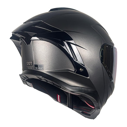 KOV Casco Apolo Gris Mate para Moto ABATIBLE Certificado Dot