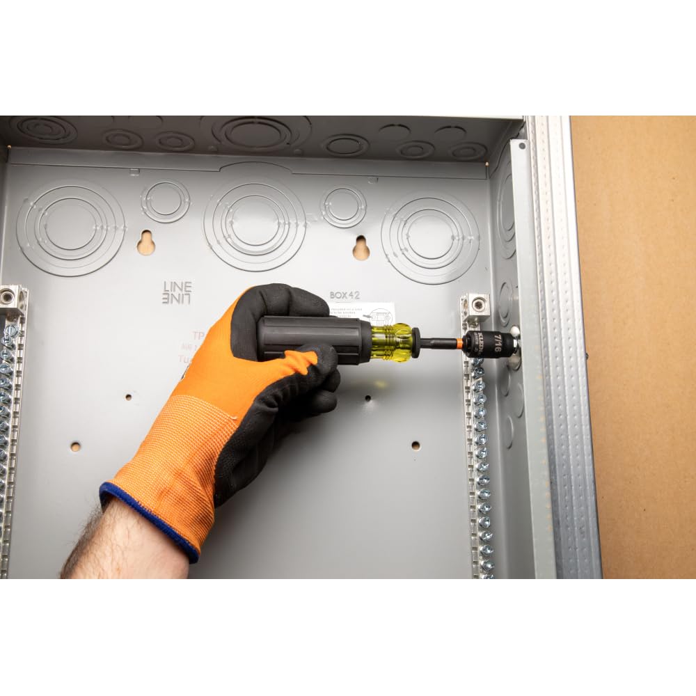 Klein Tools 33805 ProFlex Juego de herramientas de destornillador de impacto SAE de 38 piezas con carcasa modular, acero S2, destornillador magnético, ajustable, 29 bits, 6 tamaños de enchufe SAE