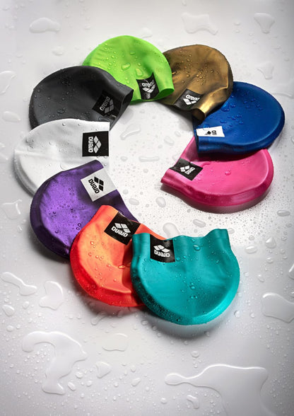 Arena - Gorro de natación Unisex de Silicona Moldeada con Logotipo para Adultos, para Entrenamiento intensivo, reducido, Ajuste cómodo, Talla única