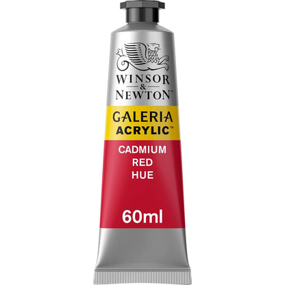 Winsor & Newton Galeria Pintura Acrílica, Tubo de 60 ml - Rojo (Cadmium Red Hue 095) - Tubo de 60 ml