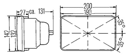 Hella Kit de Lámpara 190 x 132 mm H4 12V ECE 3427811