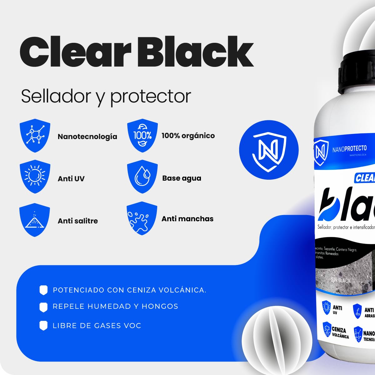 778 SSCBL CLEAR BLACK Protector e intensificador para piedras negras con veta, ideal para Cantera negra, Granito flameado, Granito chino 1 Litro