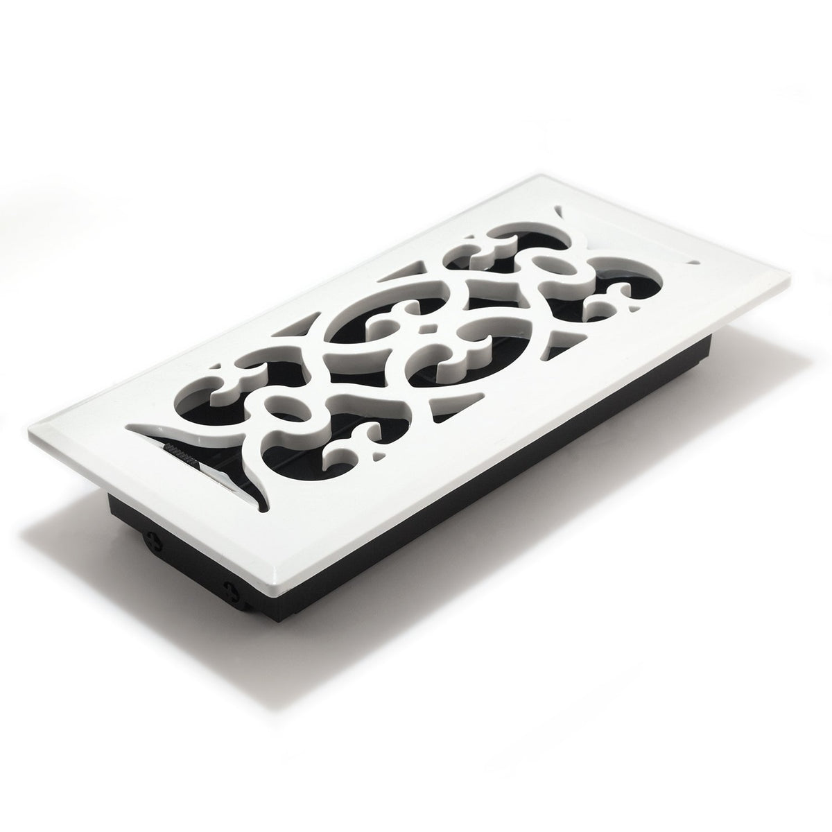 Accord Rejilla plástico para piso con diseño victoriano, Tradicional, 4" x 14", Blanco
