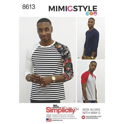 Simplicity Mimi G Style US8613A - Patrones de camisa de manga larga para hombre, tallas XS a M