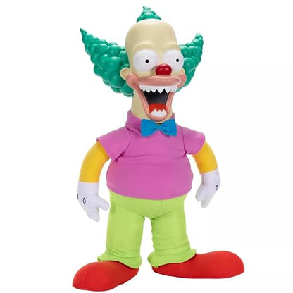 Jakks Pacific - The Simpsons Talking Krusty Doll de 40 cm – Modos Bueno/Malo, Frases en Inglés y Switch, con Cuerda Tiradora – Peluche Articulado Oficial para Fans 14+ Años