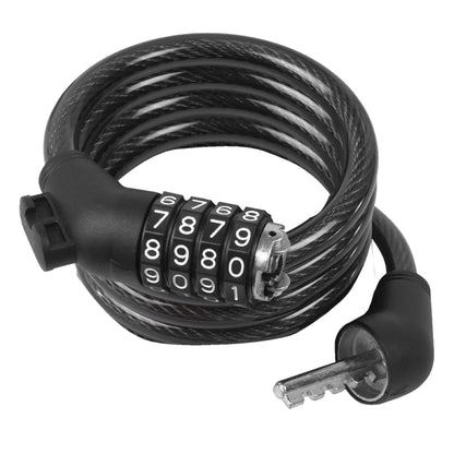 Benotto Candado Elite Cable Espiral y Combinacion 15mmX1200mm Negro/Cabezal Negro con Soporte
