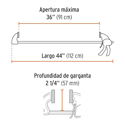 Truper PAR-136, Prensa con ajuste rápido 36" | plastico reforzado