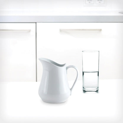 HIC - Jarra de crema con asa, porcelana blanca fina, 16 onzas