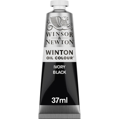 Winsor & Newton Winton Pintura al Óleo, Tubo de 37 ml, Dark Verdigris y Más Colores - Negro (Ivory Black)