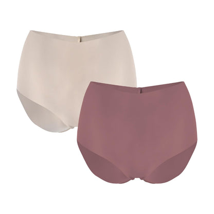 Hanes Ropa Interior Invisible Mujer Paquete de 4 - 6 - Corte Completo - Beige - Rosado