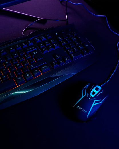 Gaming Naceb Kit Teclado y Mouse Gamer NA-617 RGB con Cable USB, Teclado Retroiluminado y Mouse Iluminado para PC Gaming