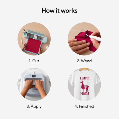 Cricut Everyday Iron On, rojo, paquete de 3 rollos de 2 pies (12 x 24 pulgadas) de vinilo de transferencia térmica para camisas, sombreros, decoración y más