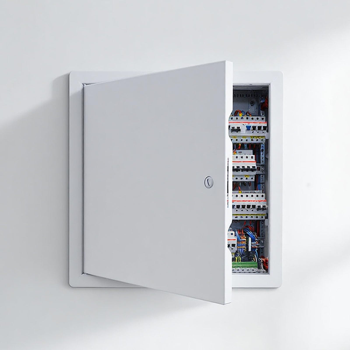 VEVOR Trampilla de Inspección 315x315 mm de Acero Galvanizado, Puerta de Acceso para Paneles de Yeso, con Pestillo de Destornillador, para Instalación de Fontanería y Electricidad en Techos, Blanco
