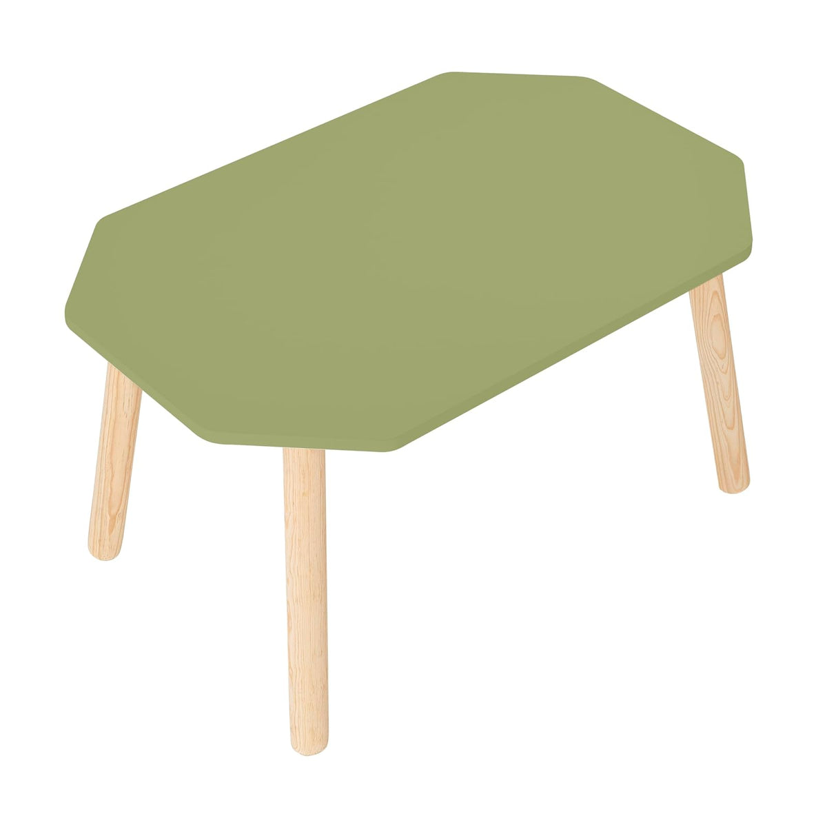 DUDUK Mesa Infantil Hexagonal de Madera, 7 Colores - Verde