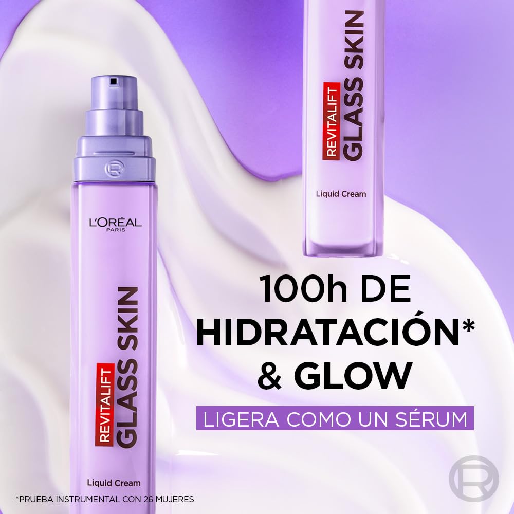 L’Oréal Paris Revitalift Glass Skin Sérum Ligero Hidratante con Ácido Hialurónico, Vitamina C y Niacinamida. EFECTO GLOW AL INSTÁNTE. Para todo tipo de piel/piel mixta a grasa.