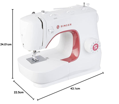 SINGER MX231 - Máquina de coser ligera y portátil con kit de accesorios y pedal | 97 aplicaciones de puntadas, luz LED y ojal de 1 paso, ideal para manualidades y reparaciones