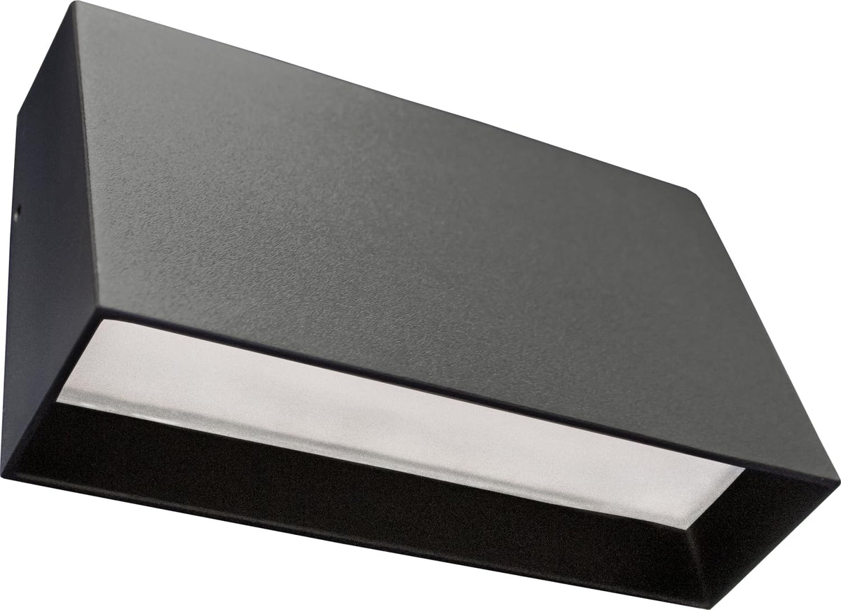 Luminaria LED de Pared Prisma Disparo Sencillo Artlite ADE-026 Aluminio Negro Exterior 10W IP54 (Blanco Frío 6500k)