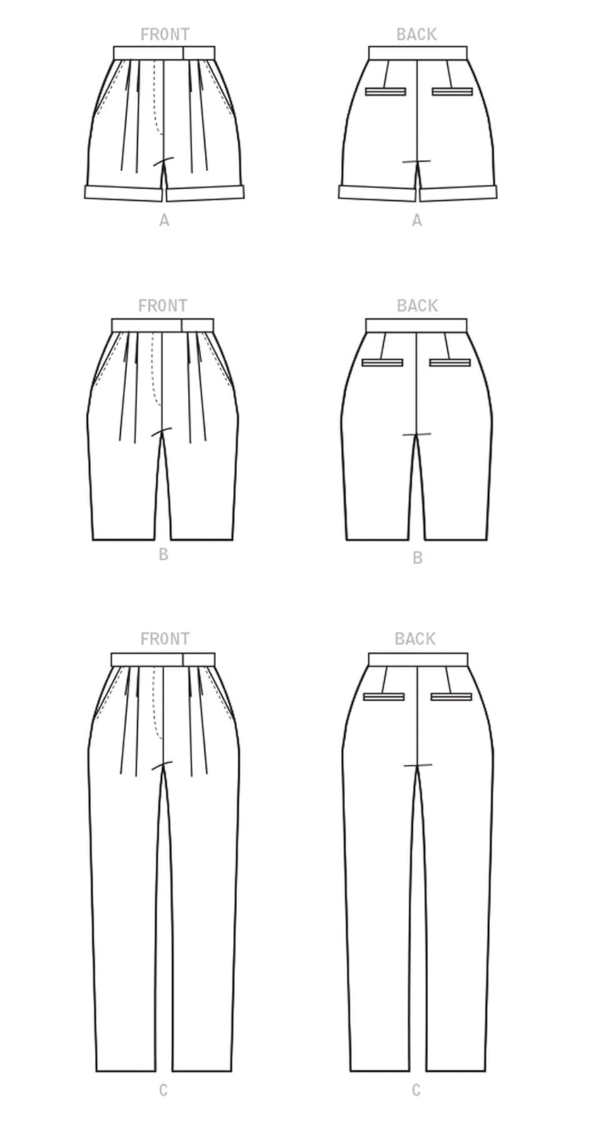 McCall's M8148RR Misses' and Women's Pleated Trouser Shorts and Pants Sewing Patterns Kit, Design Code M8148, Plus Sizes 18W-24W