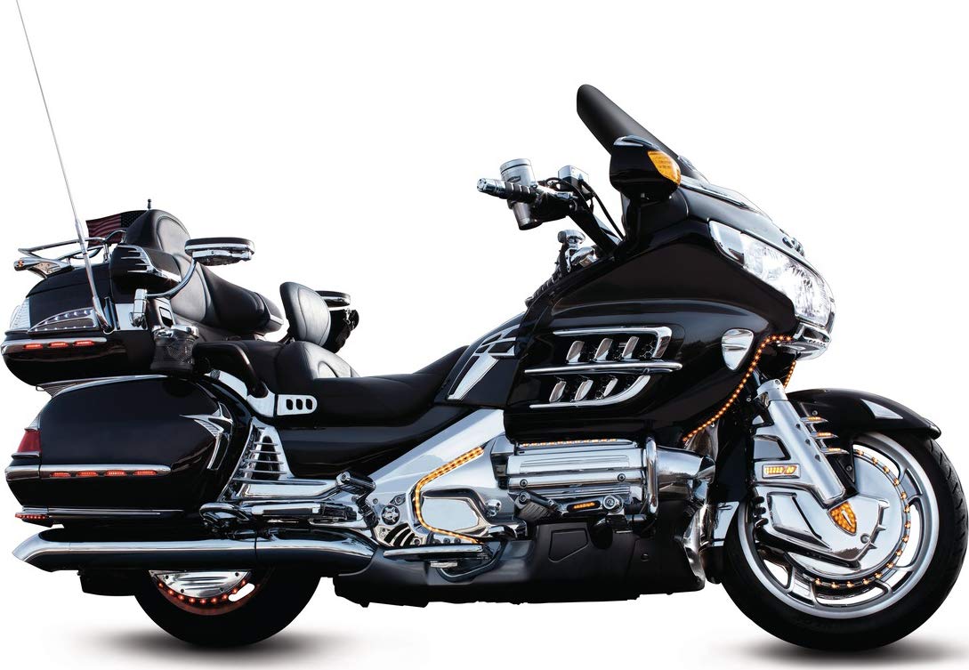 Kuryakyn Luces traseras cromadas 3209 para Honda Gold Wing GL1800 2006-10, Paquete de 4