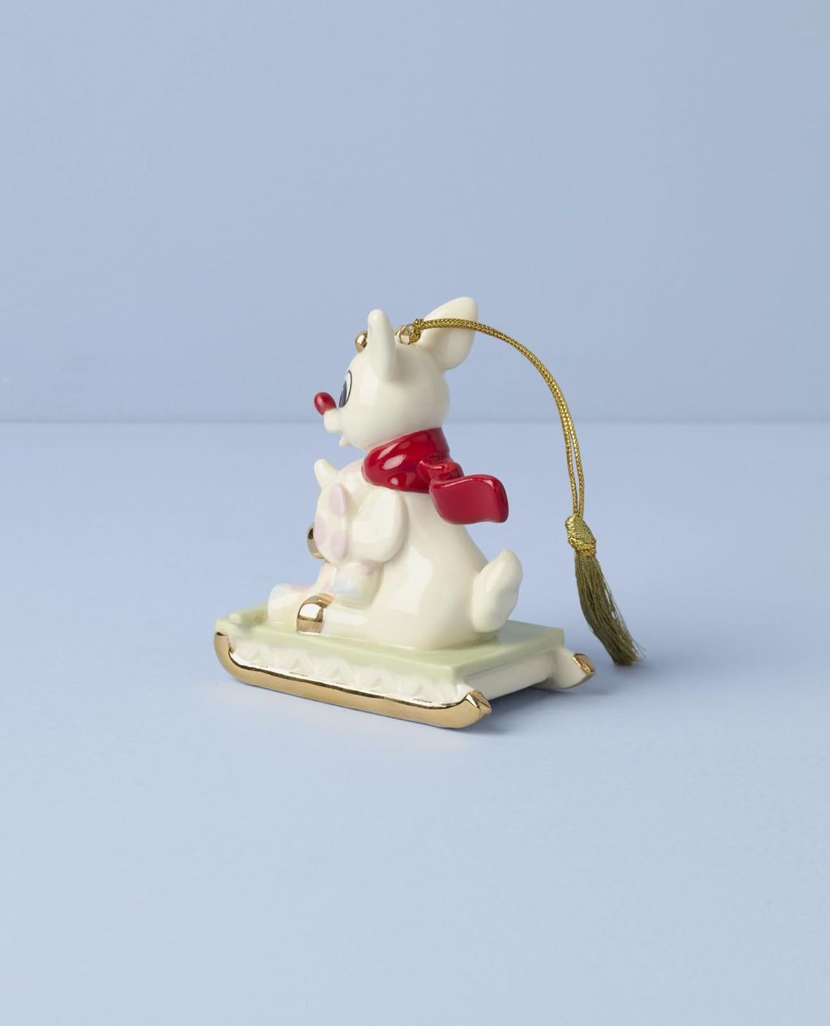 Lenox Ornaments, Rudolph y Elefante inadaptado, Adorno de Navidad, Porcelana con Detalles Dorados y cordón Colgante para decoración de árbol de Navidad, Decoraciones de Invierno, Adornos de árbol de