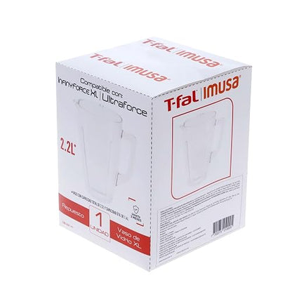 T-FAL Vaso de vidrio 2.2L compatible con InfinyForce XL/Ultraforce | Accesorio compatible con licuadoras InfinyForce XL y Ultraforce / Ultraforce Auto