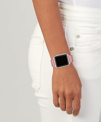 COACH Correa para Apple Watch, compatible con Apple Watch de 38 mm, 40 mm, 41 mm, correa de silicona intercambiable, aspecto elegante, personaliza tu estilo