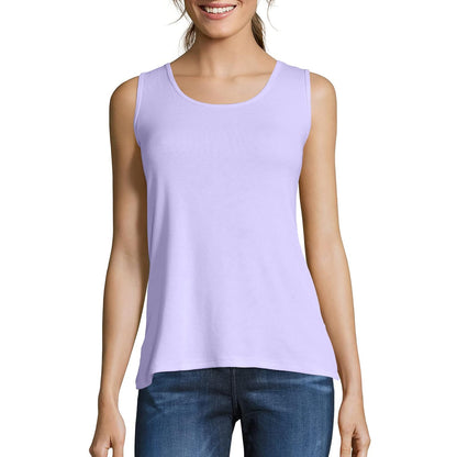 Hanes Camiseta sin Mangas para Mujer, 100% Algodón - Lavado lila - 1 paquete - XXL