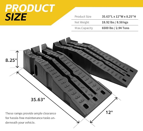 MaxxHaul 50947 - Rampa apilable para vehículo de Automóvil de 6000 Libras, Capacidad por par de 3500 Libras por rampa, Paquete de 2