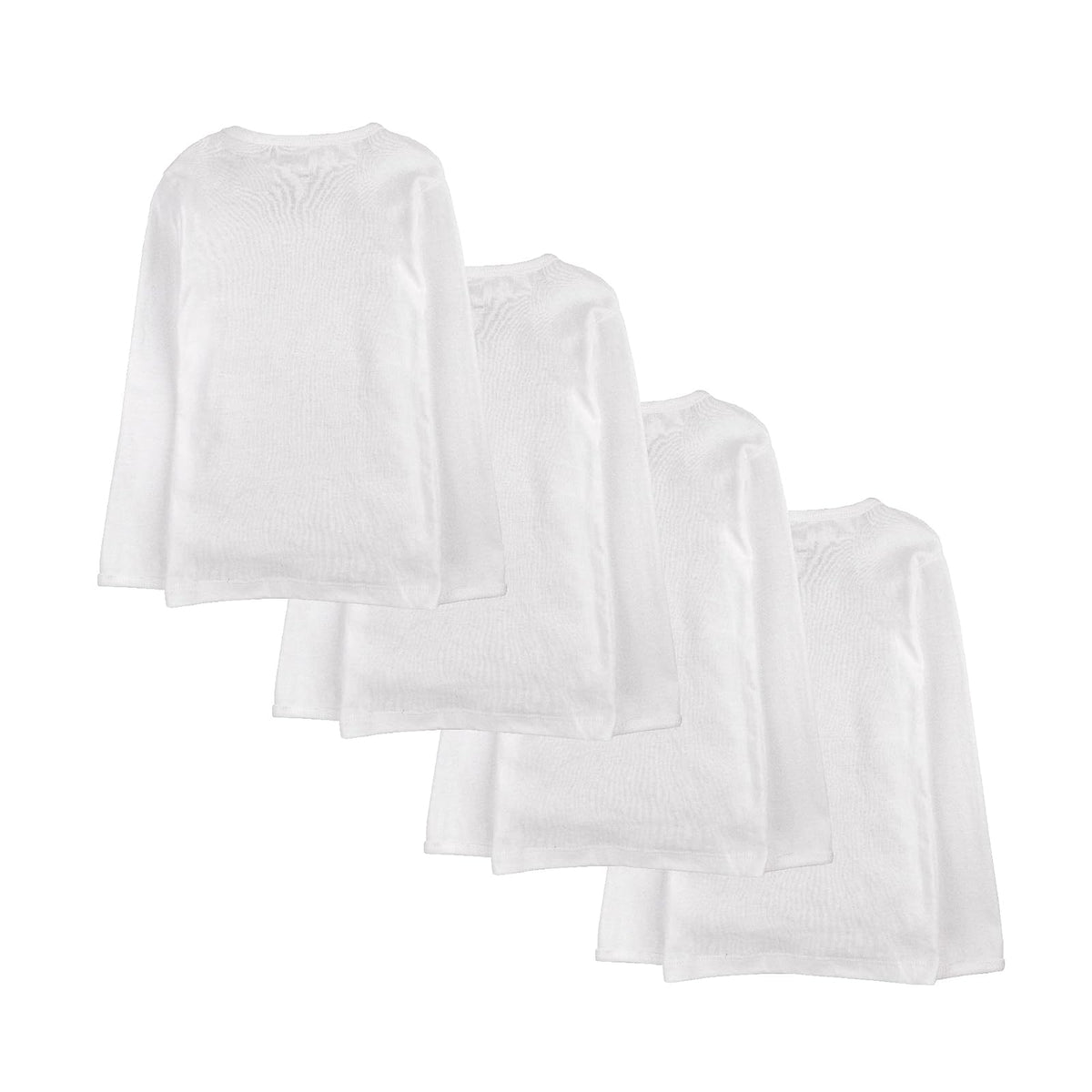 Baby Creysi Playera Manga Larga para Niño Paquete de 4 Algodón Hipoalergénico Blanco