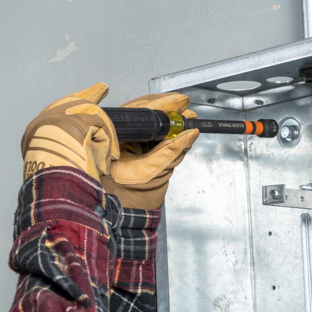 Klein Tools 32950 - Juego de destornilladores de tuercas huecas con asa, magnético, codificado por colores, 6 tamaños hexagonales SAE y mango incluido