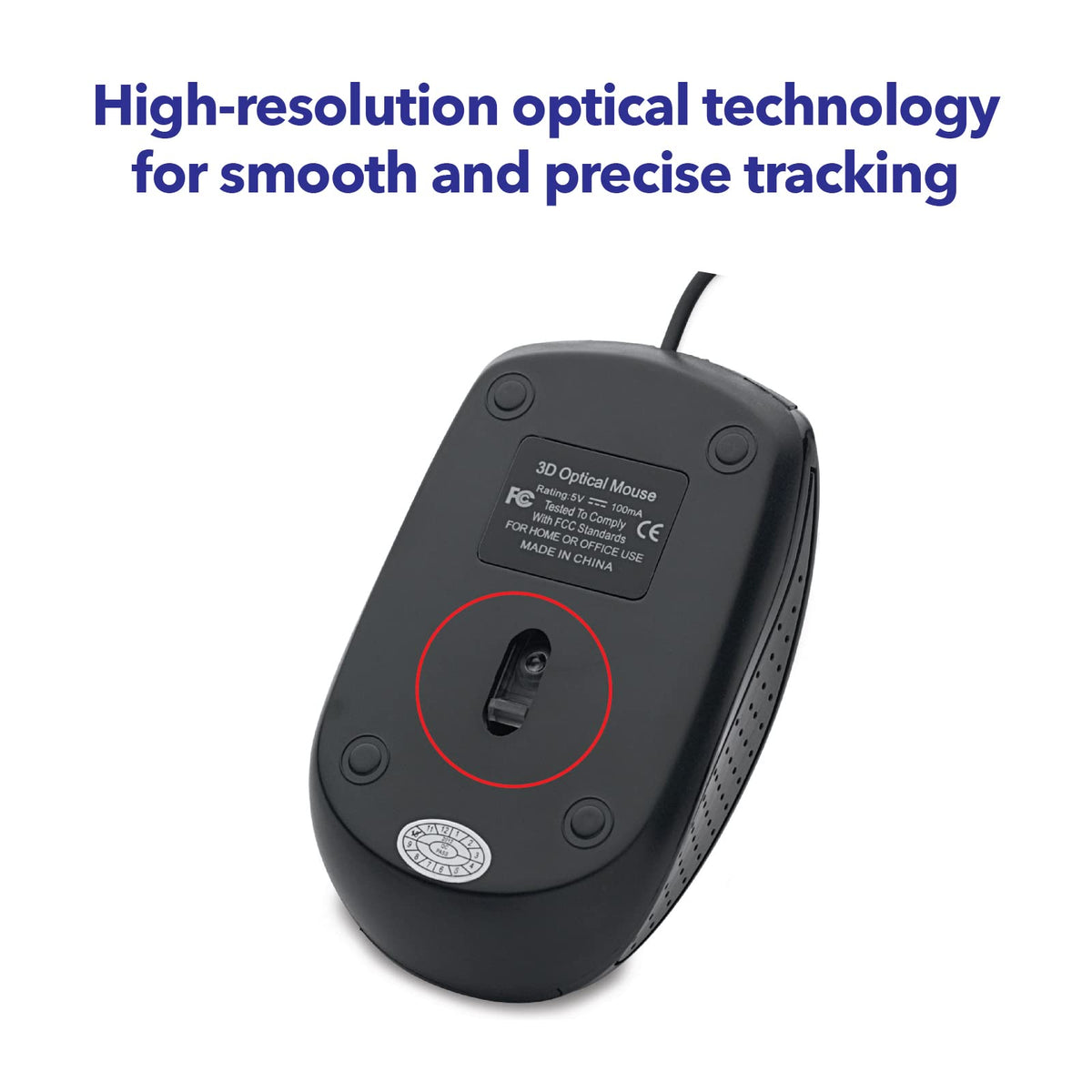 Verbatim Bravo Wired Notebook Optical Mouse, Black (98106)