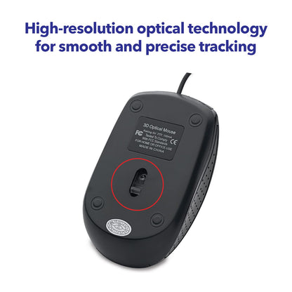 Verbatim Bravo Wired Notebook Optical Mouse, Black (98106)