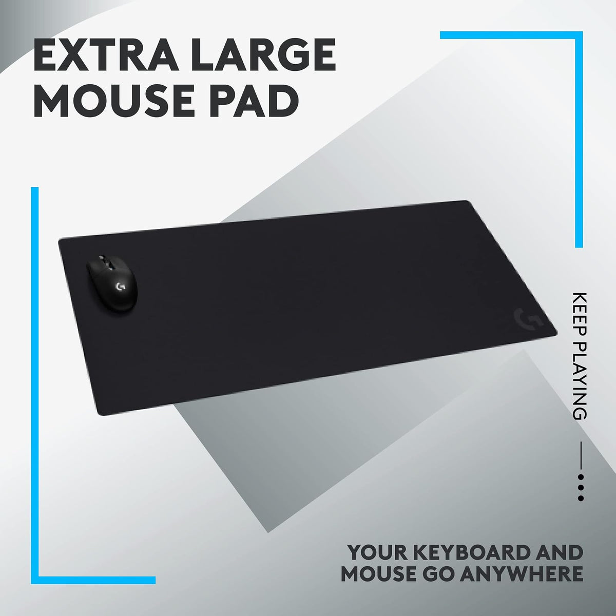 Logitech G840 Almohadilla Extragrande para Mouse de Juegos, optimizada para sensores de Juegos, fricción Moderada, Antideslizante, Accesorios para PC y Mac, 900 x 400 x 3 mm
