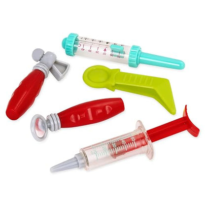 Battat Kit médico de Lujo con maletín para Juego de médicos | Set de 11 piezas con estetoscopio, termómetro, jeringa, tijeras y maletín para juego de médicos, 3 años y +