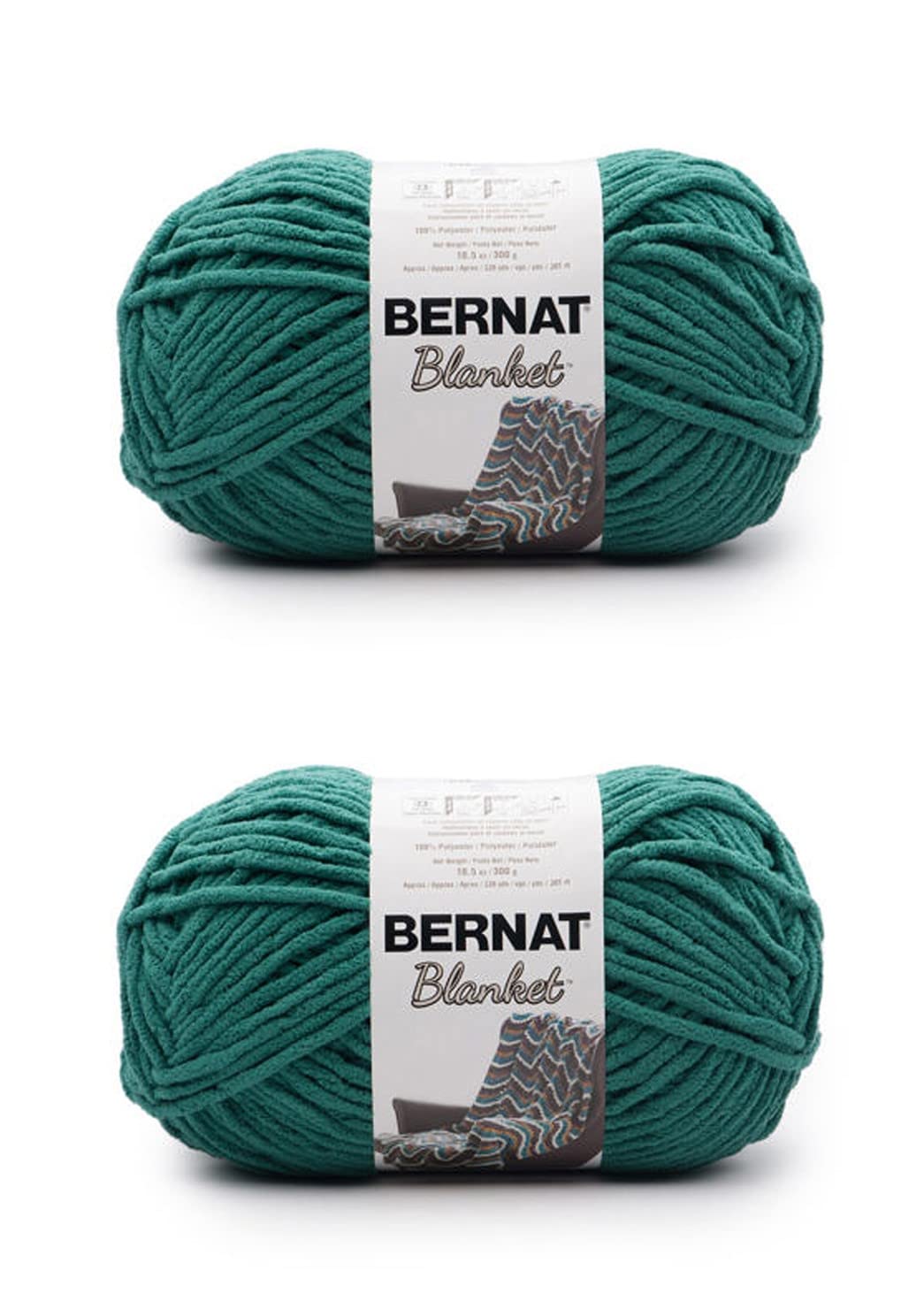 Bernat Blanket Estambre Chenille Súper Voluminoso, Paquete de 2 - Paquete de 2 - Malaquita