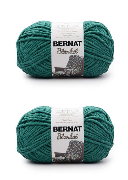 Bernat Blanket Estambre Chenille Súper Voluminoso, Paquete de 2 - Paquete de 2 - Malaquita