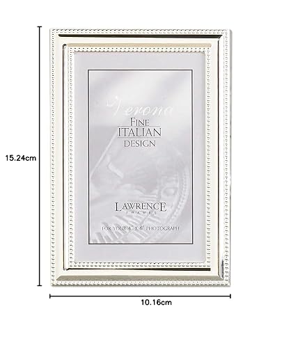 Lawrence Frames 510746 Metal Picture Frame Silver-Plate with Delicate Beading, 4 by 6 Inch