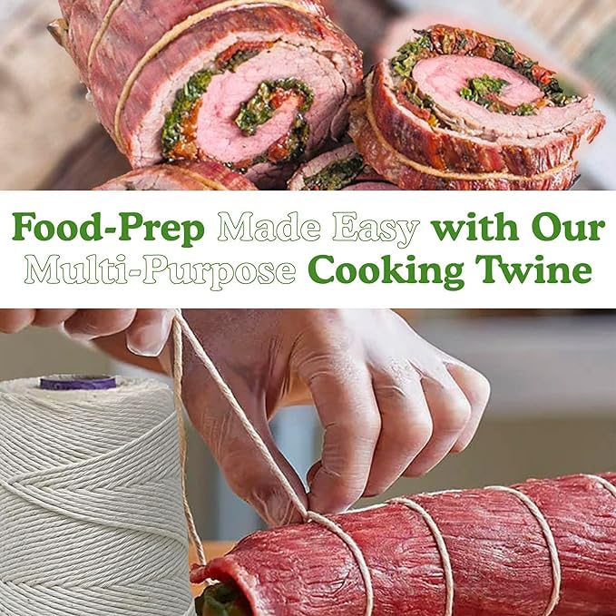 Regency Wraps - Cordel de Cocina para carniceros, Hecho de algodón Natural Pesado para Trussing de Pavo y preparación de Carne para Asar Cono de 1000 pies, Aprox. 1 Libra Paquete de 1
