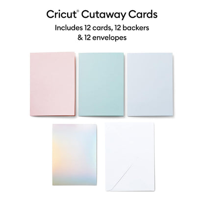 Cricut Cutaway Cards R40, tarjetas de cumpleaños de diseño intrincado, tarjetas de agradecimiento, tarjetas de felicitación personalizadas, respaldo holográfico, compatible con Cricut