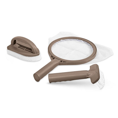 Intex PureSpa Kit de Accesorios de Mantenimiento | 3 piezas, cepillo para polvo curvado, skimmer de malla, depurador