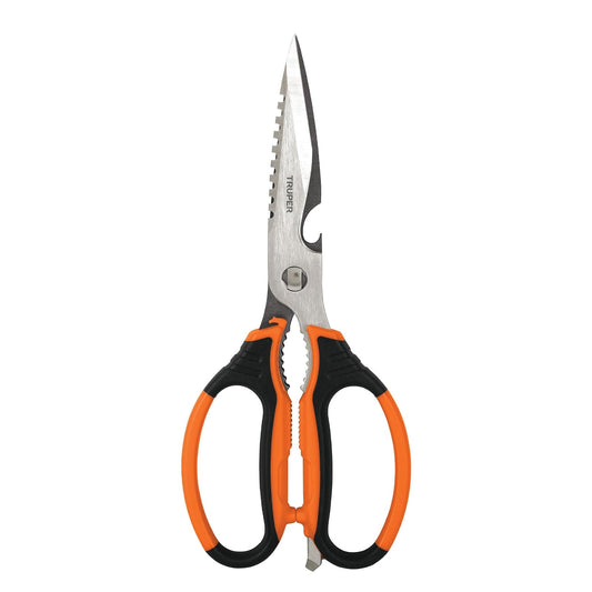 Truper TIC-8, Tijera multiusos para cocina, 8", acero inoxidable